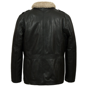 Chaqueta de cuero con cuello vuelto para motocicleta de alta calidad, cremallera de invierno holgada para hombre, forro de algodón cálido a prueba de viento, calle alta - Product Image 2