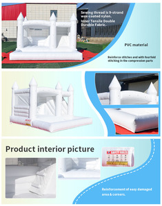 ปราสาทเด้งสีขาวสำหรับงานแต่งงานบ้านเป่าลมบ้านเด้งพร้อมสไลด์ปราสาทเป่าลมกระเด้งขนาดเล็กปราสาทกระโดดเด้งพอง - Product Image 5