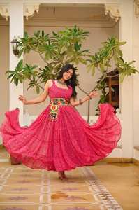 Designer Gamathi Work Navratri Gown Full Flair 12 Meter Garba & Dandiya Night Outfit Indian Festival Traditional Dress for Women - Product Image 6