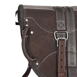 Sous-selle de dressage anglais personnalisable de haute qualité en polycoton, cuir, polaire et rembourrage en polyester pour cheval - Product Image 3