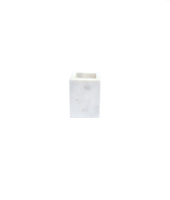 Ensemble de quatre pièces en marbre blanc naturel écologique pour salle de bain : support de brosse à dents, distributeur de dentifrice, gobelet et porte-rasoir