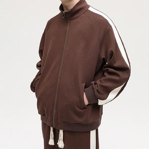 Mode hommes hiver décontracté à capuche épais polaire sweats 100% coton 2PC veste + pantalon hiver survêtement numérique chaud costume - Product Image 6