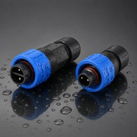 Ensemble de connecteurs M16 à 2 broches mâle et femelle, 10A 300V IP67, borne à vis, prise circulaire pour alimentation extérieure