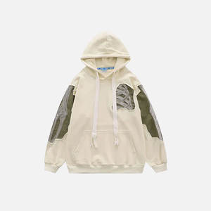 Sweat-shirts pour hommes en polyester/coton à lavage acide, couleur unie, teinture unie, fermeture éclair, vêtements de mode - Product Image 3