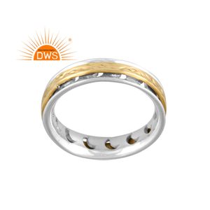 Diseño hecho a mano fina plata esterlina latón conjunto Spinner banda anillo plata joyería fabricante - Product Image 1