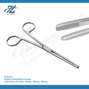 Ensemble d'instruments chirurgicaux de pansement droits Lister Sinus Forceps en acier inoxydable de haute qualité 165 mm, à commande manuelle, certifié CE - Product Image 5