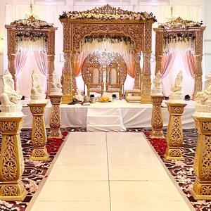 Piliers de mariage en FRP élégants et raffinés, style Mandap de Malaisie, piliers jumeaux élégants, Mandap de mariage Raj Mahal, Mandap de mariage fusion glamour, USA - Product Image 6