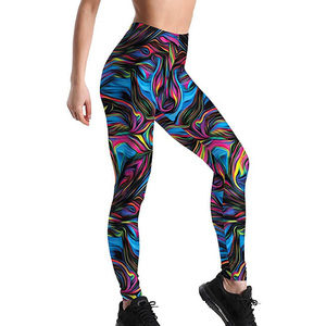 Pantalons de yoga pour femmes personnalisés sublimés, respirants, taille haute, antibactériens, avec taille et design personnalisables - Product Image 5