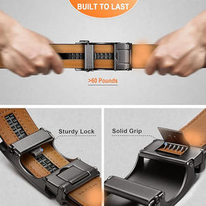 Cinturones de cuero nuevos y elegantes de alta calidad, hebilla de trinquete, cinturones de vestir personalizados OEM para hombres, al por mayor calidad genuina, logotipo personalizado - Product Image 6