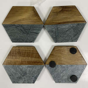Handmade Wholesale decorative Natural wooden marble <b>coaster</b> wooden <b>coasters</b> <b>white</b> black wooden marble <b>coaster</b> - Product Image 6