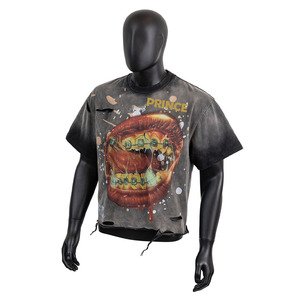 T-shirt personnalisé de haute qualité avec graphisme délavé au soleil, effet usé, 220 g/m², coton, streetwear, coupe courte, style boxy, délavage acide, pour homme - Product Image 1