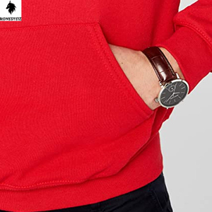 เสื้อฮู้ดแบบสวมหัวของผู้ชายผ้าเทอร์รี่ผ้าฝ้าย100% น้ำหนักเบาลายนูนแบบลำลองสีทึบออกแบบได้ตามต้องการ - Product Image 4