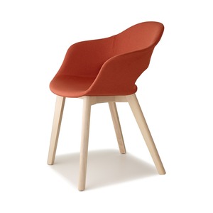 Upholstered Fabric Dining <b>Armchair</b> with Beech Wood Frame - Product Image 1