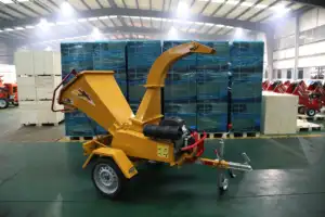 23HP Towable Trailer Mounted Branch Wood Chipper With CE And Powerful Gasoline Engine Brush Chipper