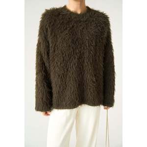 Pull en maille unie kaki moelleux - Product Image 1