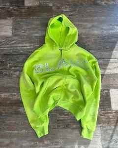 Sudadera con Capucha Personalizada de Invierno, Lavado Ácido, Bordado, Impresión Digital, Cierre de Cremallera, Pedrería, Estilo Desteñido, Felpa Francesa - Product Image 3