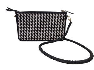 Venta caliente Premium bolso cruzado de cuero genuino bolso de hombro Logo negro/blanco dos tonos Ins cadenas tejidas a mano flores - Product Image 2