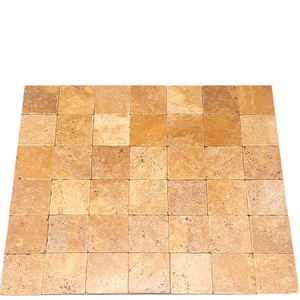 Baldosas de Piedra Dorada Rústica de 20x20cm, Acabado Tumbled, Duraderas para Exteriores, Jardín, Camino de Entrada, Fabricadas en Turquía, Aplicaciones para Hoteles y Villas - Product Image 1