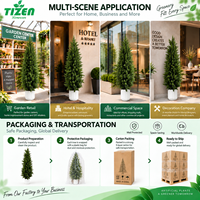 Arbre topiaire artificiel en cèdre de 120 cm, plante artificielle en pot, pot blanc, matériau PE, résistant aux UV, pour la décoration intérieure et extérieure