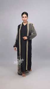 Dubai Abaya Farasah Jalabiya largo musulmán Kaftan ropa islámica árabe Kaftan vestido poliéster de talla grande ligero boda - Product Image 2
