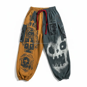 Pantalones Harem con Estampado Gráfico de Calavera Personalizado, Pantalones Holgados de Estilo Hip Hop para Hombre - Product Image 6
