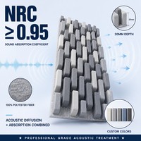 Tuile de plafond acoustique de 30 mm, OEM ODM, couleur personnalisable, panneau acoustique en PET, panneau acoustique en fibre de polyester