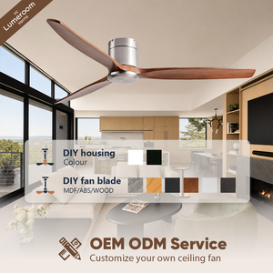42 Inch Solid Wood Ceiling <b>Fan</b> Without Light <b>with</b> <b>Remote</b> Control 3 Wood Blades Quiet DC Motor for Bedroom - Product Image 3