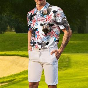 2025 nouvelle mode hommes pour Polo T-Shirt Smart décontracté impression affaires et sport Golf 100% coton Sublimation conception tissu tricoté - Product Image 3