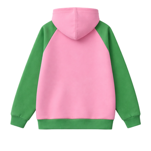 Pink Soror Raglan Sleeve <b>Hoodie</b> Greek Sorority Womens Pink & Green College Sisterhood Stylish Casual <b>Hoodie</b> Apparel - Product Image 4