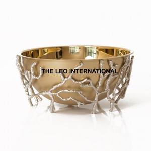 Bol de couleur marron matériau en bois style moderne de luxe européen fait à la main servant des aliments bol décoratif pour la maison - Product Image 6