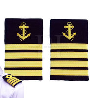 1 paire d'épaulettes professionnelles épaulettes uniformes à rayures dorées Badges d'épaule OEM en épaulettes pour uniforme