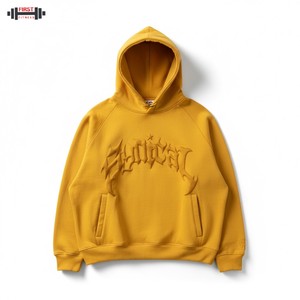 เสื้อฮู้ดแบบสวมหัวพิมพ์ลายพัฟโลโก้ของผู้ชายเสื้อแบบสตรีทแวร์สีพื้นสำหรับฤดูหนาว300gsm - Product Image 2