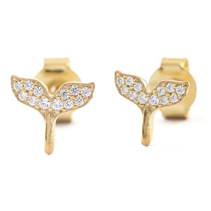 Vente en gros de boucles d'oreilles pour femmes en or massif 14 carats avec diamant Nouveau design pour mariage et cadeaux disponibles en 10 carats/18 carats - Product Image 1