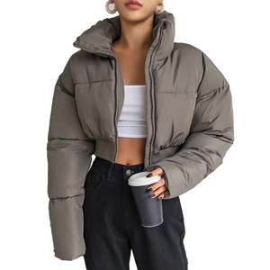Veste matelassée pour femmes, top court, veste pour temps froid avec personnalisation complète sur les vestes bulle tendance - Product Image 5