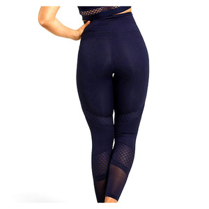 Leggings de Yoga de Cintura Alta, Largos, de Color Sólido, con Diseño de Panel de Malla, Sin Costuras, Elásticos en Cuatro Direcciones, Pantalones Deportivos para Mujer - Product Image 2