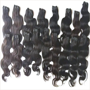 Pelo ondulado del cuerpo alineado con la cutícula 10A 100% Natural sin derramamiento de enredos trama doble HD Cierre de encaje Frontal cabello humano indio - Product Image 1