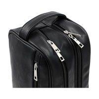 Trousse de toilette noire à double fermeture à glissière pour hommes Trousse de toilette de voyage en cuir Dopp Kit Shaving Bag Cadeaux pour hommes Vente en gros