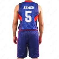 Jersey basket pria, setelan pakaian basket desain kustom bernafas cepat kering reversibel