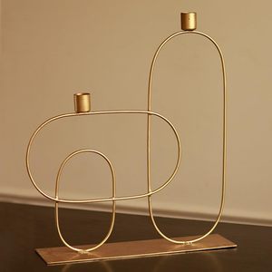 Bougeoir en métal doré contemporain de qualité supérieure pièce de noël élégante pour Table basse chevet bureau vente - Product Image 6