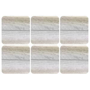 Pimpernel Driftwood Collection Decorative Mirror Set 6 <b>Cork</b> Backed <b>Coasters</b> Rustic Weathered Wood Design 5mm Metal Iron Frame - Product Image 3