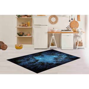 Alfombra con Diseño de Cielo Nocturno Estrellado, Alfombra Estampada, Alfombra Azul Marino, Alfombra de Chenilla - Product Image 2