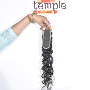 Extensions de cheveux humains indiennes non traitées 2*6 HD Closure naturelles sans traitement en gros 100% cuticules alignées double trame machine - Product Image 1