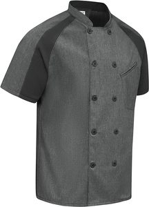 El mejor uniforme de trabajo de cocina clásico, cuello levantado, tapeta frontal con doble botonadura, apertura en el pecho izquierdo, abrigo de Chef con bolsillo, Unisex - Product Image 4