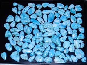 Beau cabochon de pierres précieuses de quartz de larimar bleu ciel naturel en forme de mélange de lot en gros pour la fabrication de bijoux - Product Image 6