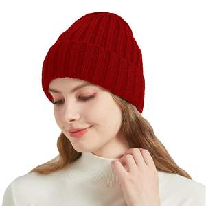 หมวกบีนนี่ถักสำหรับฤดูหนาวหมวกบีนนี่ผ้าแจ็คการ์ดเนื้อนุ่มติดโลโก้ได้ตามต้องการ - Product Image 1