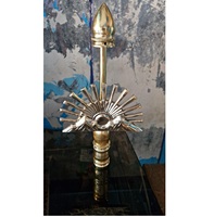 Fabricant de drapeaux miniatures tissu de coton brillant croix support de table de base en laiton chic