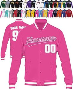 แจ็กเก็ตเบสบอลปักลายกำมะหยี่สำหรับทุกเพศเสื้อแจ็กเก็ตทีมโรงเรียน - Product Image 3