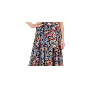 INC International Concepts Abito Midi Nero da Donna Taglia 14 con Stampa Floreale in Chiffon, Silhouette a Trapezio, Vita Naturale - Product Image 3