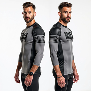 Ajuste de compresión de rendimiento personalizado Rash Guard manga completa y corta con diseño personalizado para MMA BJJ kimono de jiu jitsu - Product Image 6