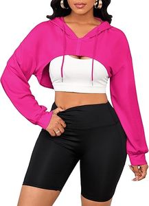 Sudadera Corta con Capucha para Mujer, Sudadera Corta con Cierre y Manga Larga - Product Image 4